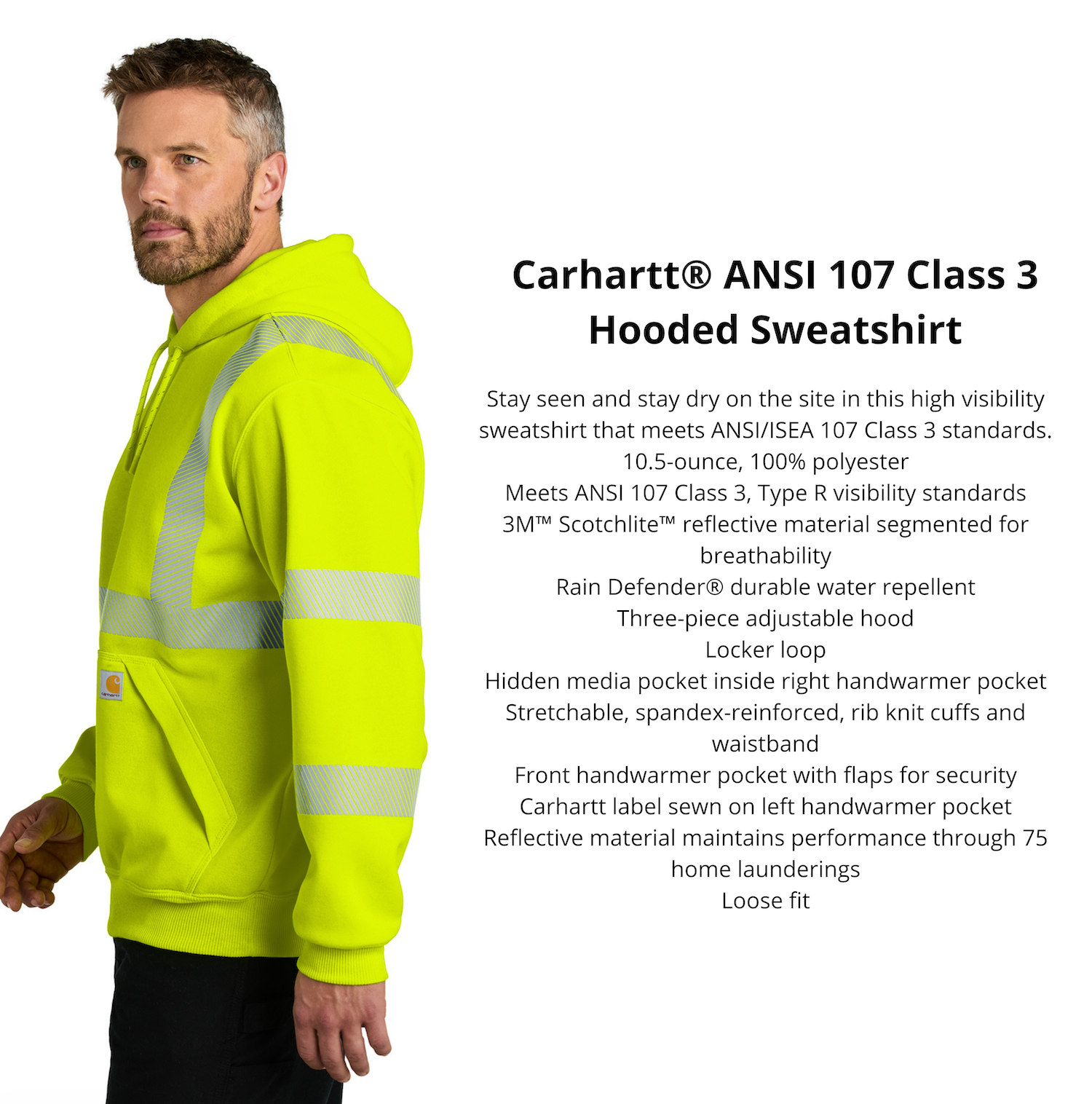Custom Carhartt® High Visibility Class 3 Hoodie