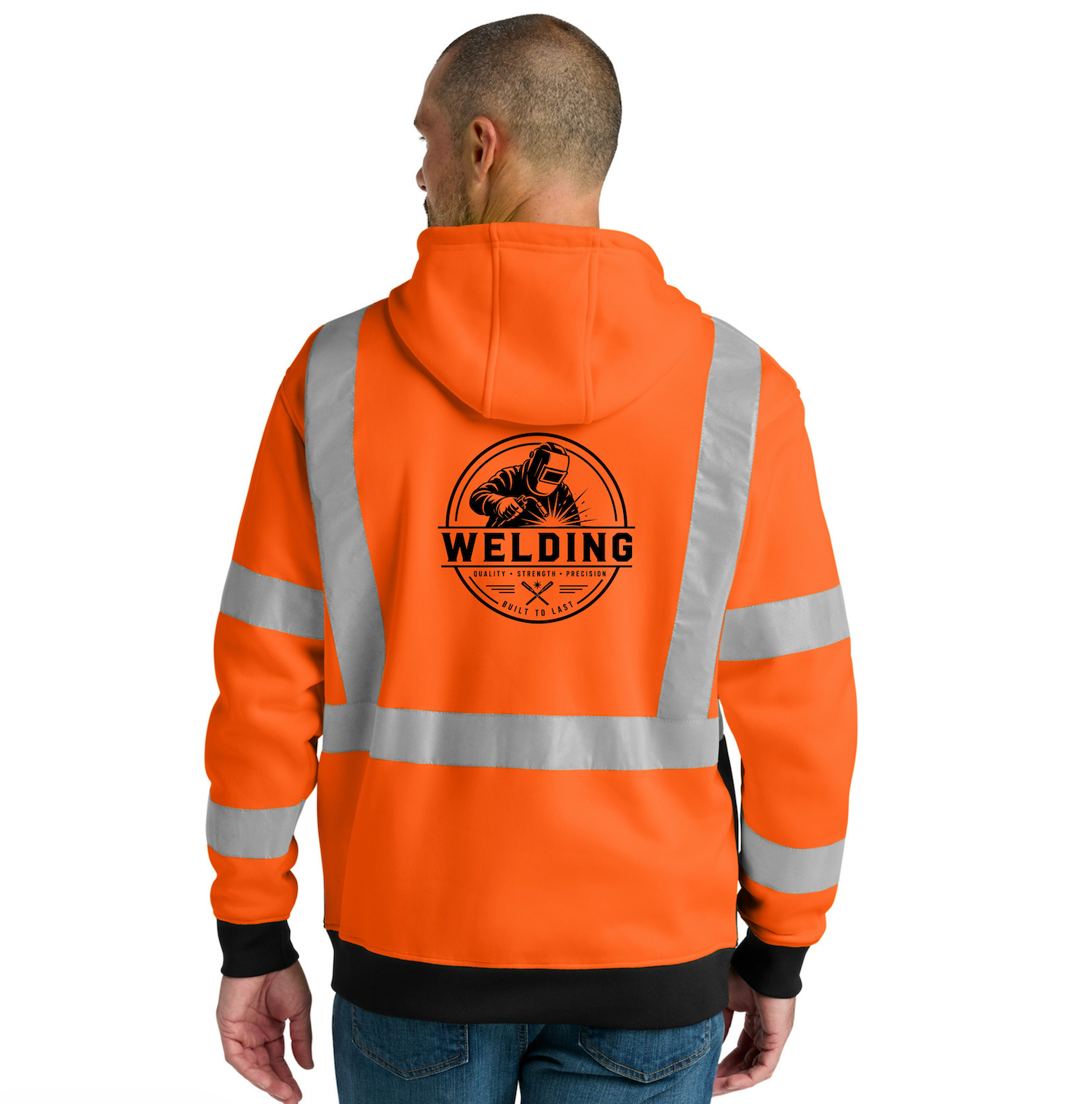 Custom High Visibility Heavy-Duty Full-Zip Hoodie