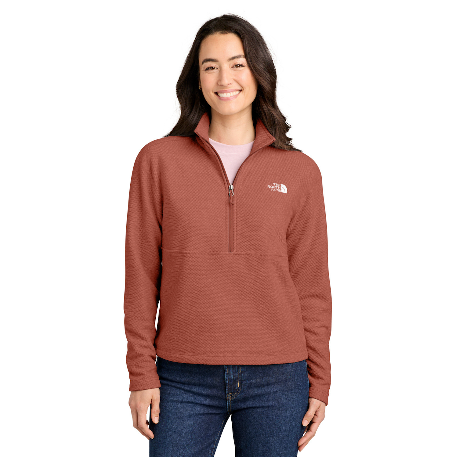 Custom Women’s The North Face® Textured 1/2-Zip Pullover