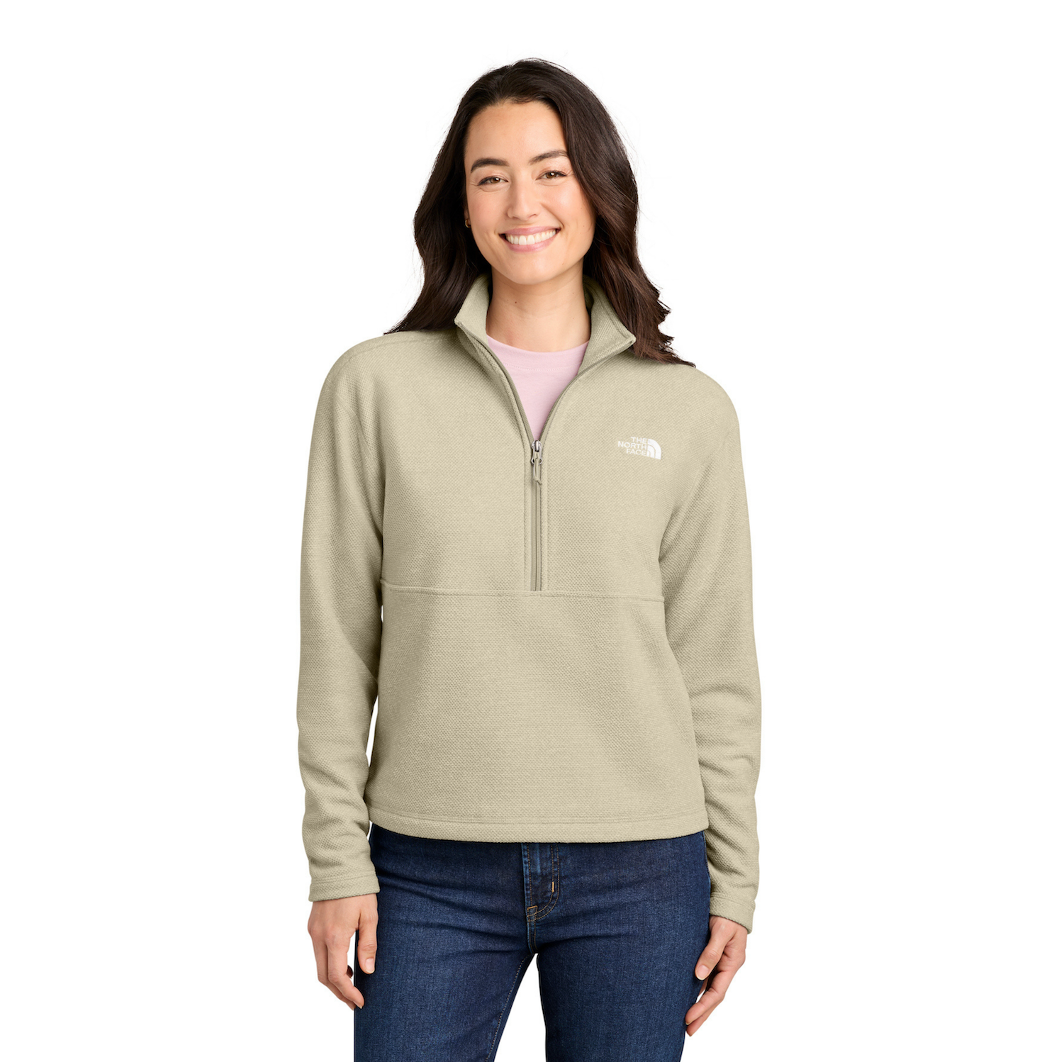 Custom Women’s The North Face® Textured 1/2-Zip Pullover