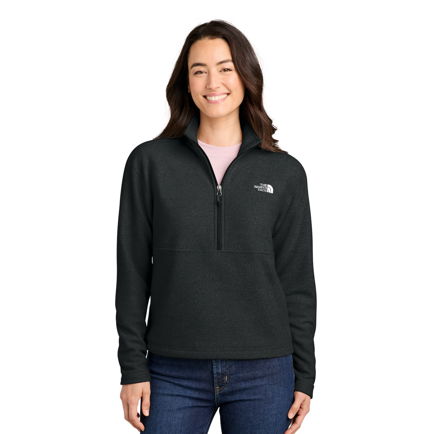 Custom Women’s The North Face® Textured 1/2-Zip Pullover