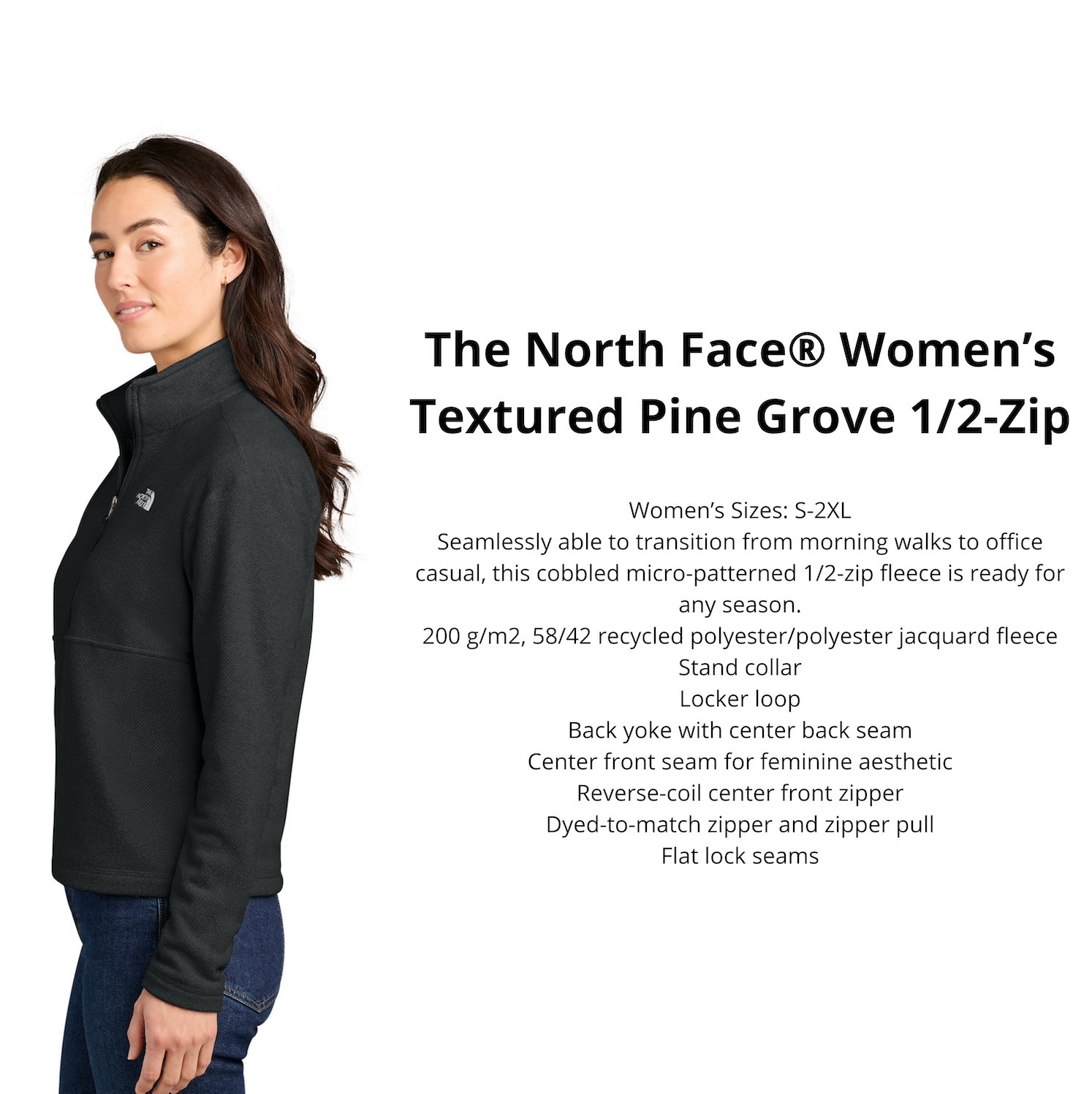 Custom Women’s The North Face® Textured 1/2-Zip Pullover